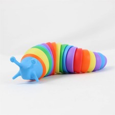 Rainbow Fidget Slug Toy Sensory Anti-Stress Anxiety Relief
