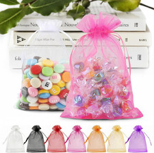 50 PCS Organza Bags 5 X 7, Colorful Small Mesh Gift Bag Drawstring