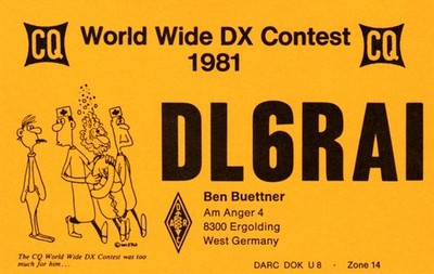1981 DX Contest West Germany DL6RAI QSL Radio Postcard