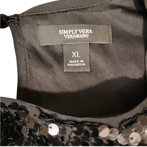 Simply Vera Vera Wang Top Women’s XL Sequined Blouse Quarter Sleeve Dressy NWT - Picture 3 of 8