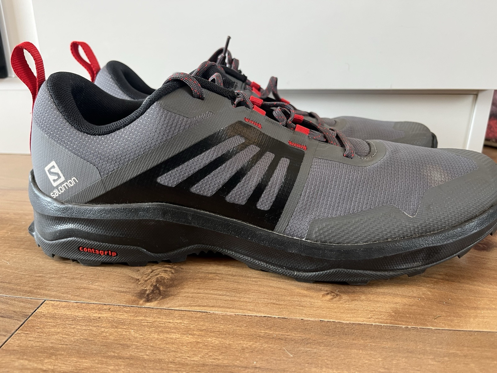 Salomon Sneakers Uomo Tg 11 5 Scarpe Escursionismo Trail Grigio Nero Contagrip Ottime