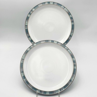 Set Of 2 Denby Azure Coast Dinner Plates 10 3/8'' Made In England READ