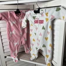Lot Of 7 Carter  s 1 Circo Baby Girls Footed Pajamas 0-3/3 Months  Please Read