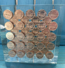 1974 PENNIES ENCASED IN ACRYLIC LUCITE 5 1/8" SQUARE lincoln penny VINTAGE cent — photo 6