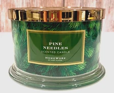 Homeworx by Harry Slatkin PINE NEEDLES Large 18oz Winter Holiday 4 Wick Candle
