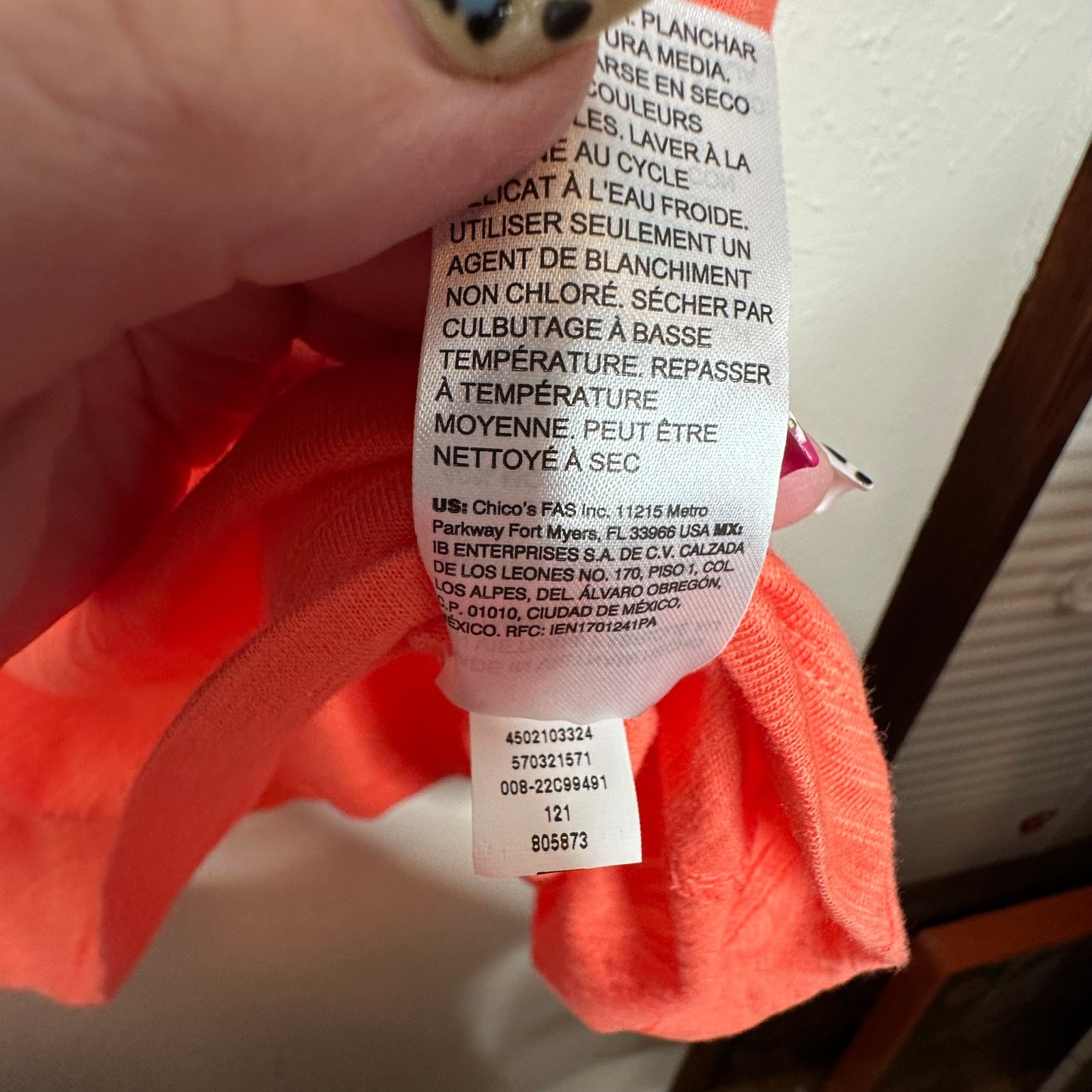 Chico's Orange Basic round neck Tshirt left side … - image 6