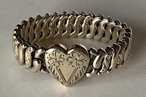 Vintage American Queen Pitman Keeler Sweetheart Expansion Bracelet Sterling Base