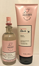 INSPIRE LOVE ROSE VANILLA MIST CREAM GIFT WRAP BATH BODY WORKS 2 PC AROMA