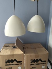 Martinelli Luce set 2 lampade 1855 Elio Martinelli col bianco