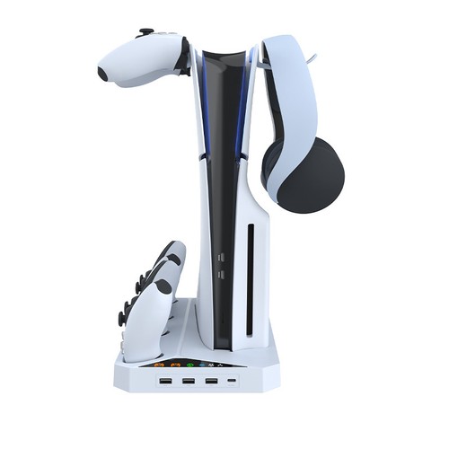 USB-C Cooling Charging Station, For PS5 Slim Console with Headphone Holder - Picture 4 of 6