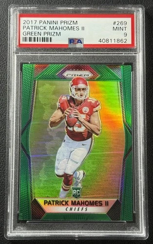 PATRICK MAHOMES II PSA 9 2017 PANINI PRIZM #269 ROOKIE GREEN RC CHIEFS RARE 1862