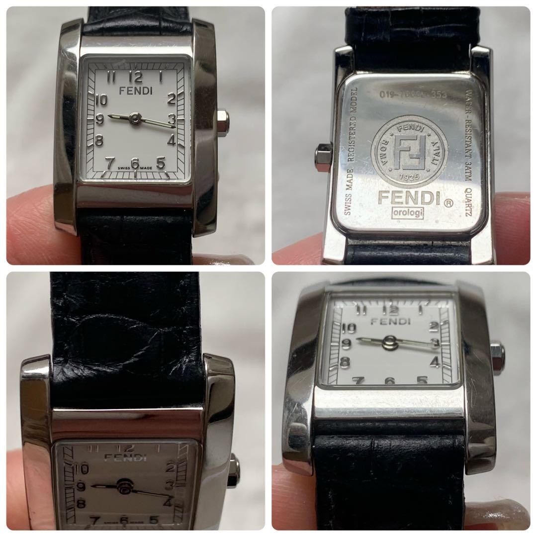 Fendi Classico 7000L Womens Quartz Watch White Dial Black Band Japan Import