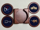 Texas Life Needlepoint Coasters in Classic Navy by Smathers & Branson