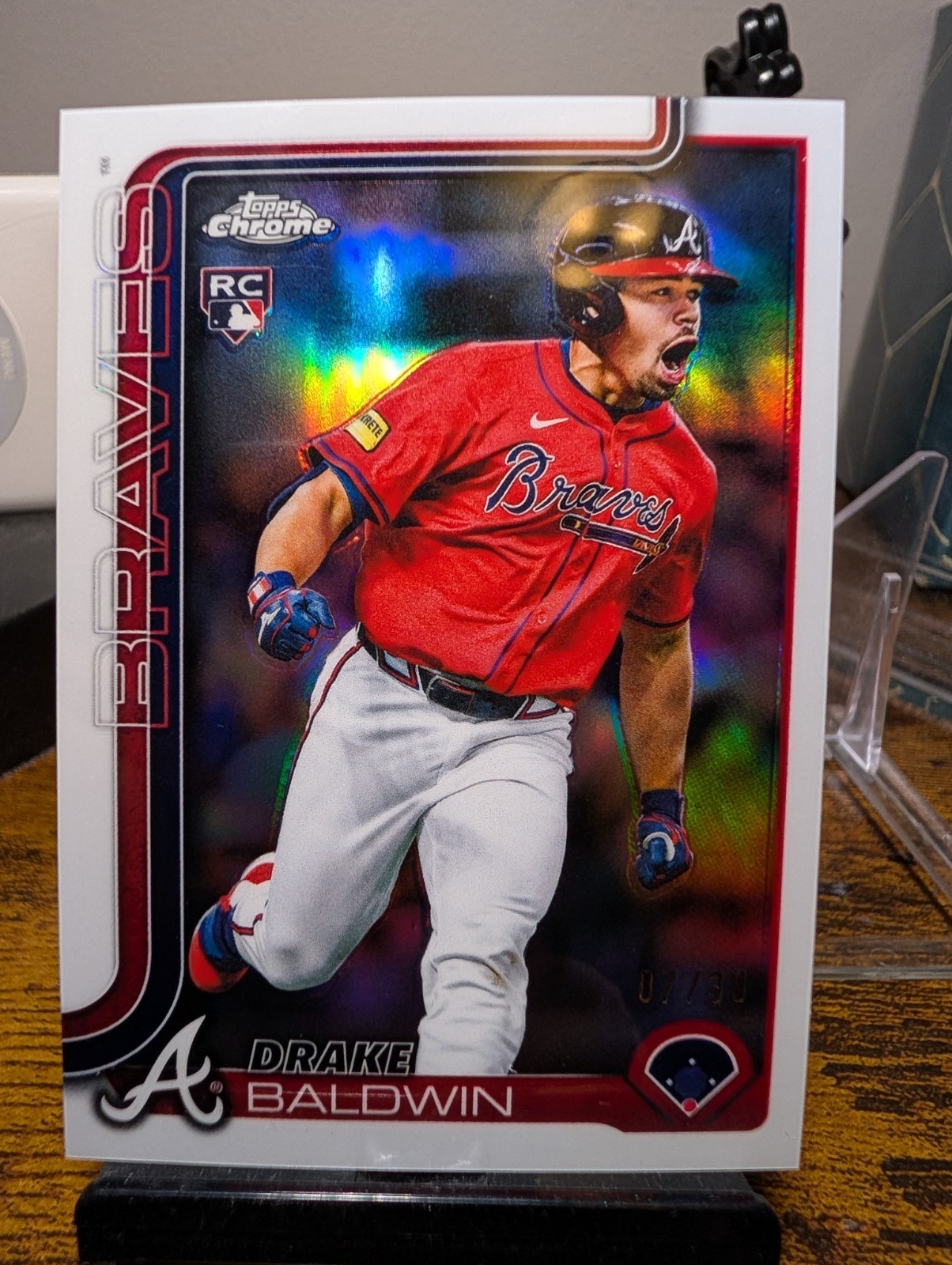 2025 Topps Chrome Update Drake Baldwin RC White Refractor 07/30 Braves SSP USC96