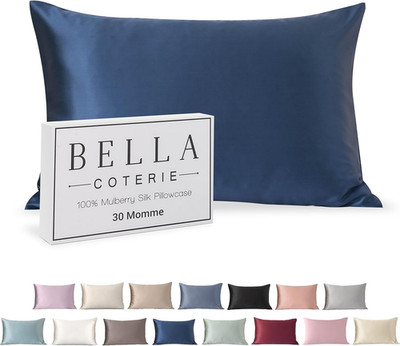 30 Momme Silk Pillowcase Standard Navy 100% Mulberry Silk Hair Skin Care