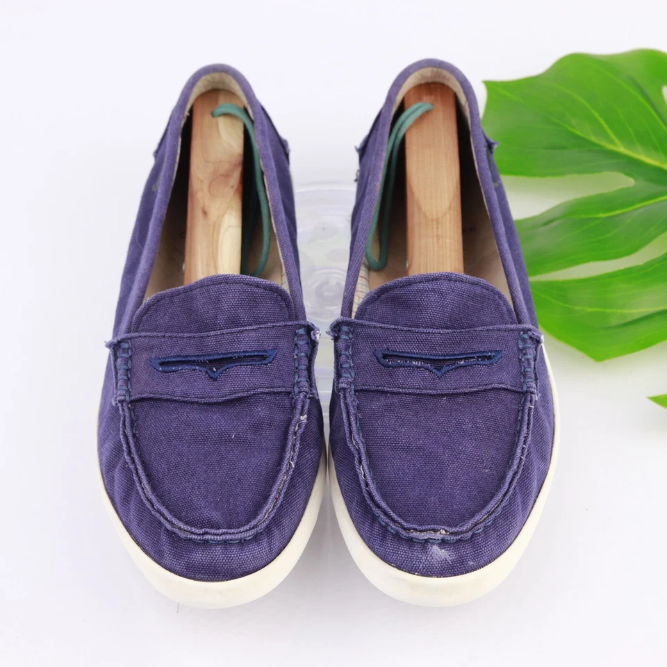 Mocasín para mujer Cole Haan Pinch marino talla 11 azul índigo lona centavo zapato plano Foto 2 de 4