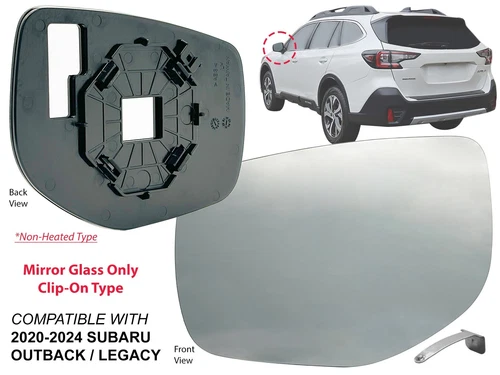 Mirror Glass for 2020-2024 SUBARU OUTBACK LEGACY Non-Heat Driver Side SU1324115