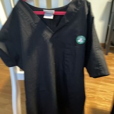 Womens Celtics Black Green V-Short Sleeve Scrub Top