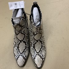 Loft Faux Leather Snakeskin Women’s Booties Beige And Brown Size 10