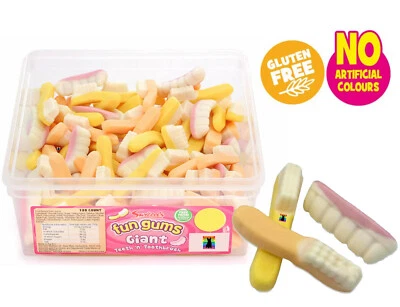 Swizzels FUN GUMS GIANT Teeth and Toothbrushes Sweets TUB GLUTEN FREE CHRISTMAS