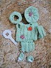 Berenguer & TuTu Love 5 inch baby dolls w/ 2 Hand- Knitted Dress Outfits, Cradle — photo 4