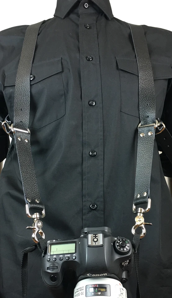 Dual Camera Harness Multicamera Shoulder Strap Leather Camera Harness - Image 3 of 4