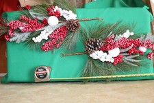 2 CHRISTMAS Holiday PICKS SPRAYS RED BERRIES White GREEN Stems