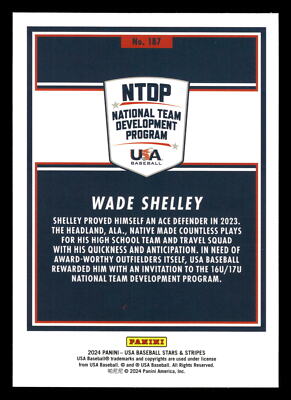 シェリーページ 2024 Panini Stars & Stripes WADE SHELLEY OPENING DAY #187 | eBay