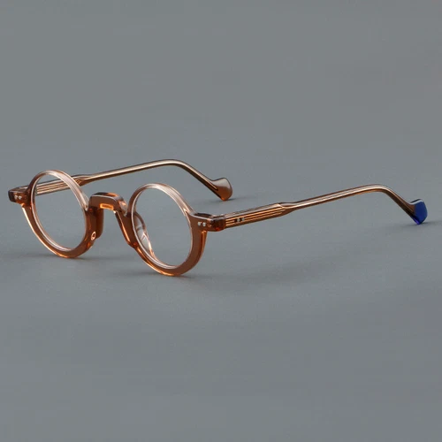 Classic Acetate Round Eyeglasses Men Women Clear Lens Fashion Glasses Frames New - Picture 4 of 28