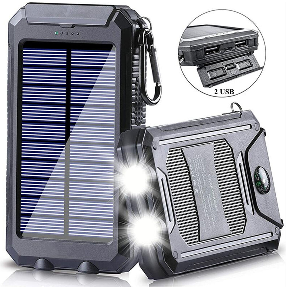 Solar Power Bank Charger USB Portable Charger Power Bank For Cell Phone Travel-image