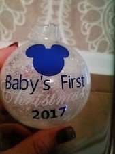 New Baby's First Christmas Disney Mickey Mouse Custom Christmas Ornaments