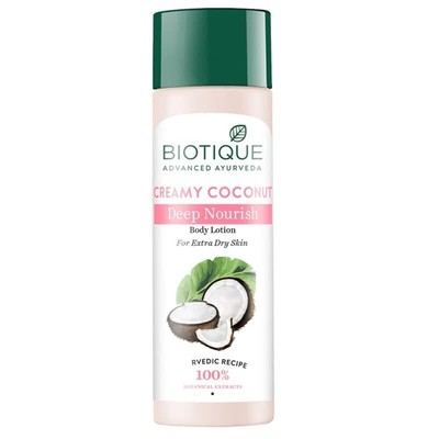 Biotique Creamy Coconut Deep Nourish Bodylotion 120 ml, kostenloser Versand w...