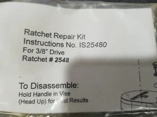 CRAFTSMAN 3/8" RATCHET REPAIR KIT #IS25480 for Sears Ratchet 2548