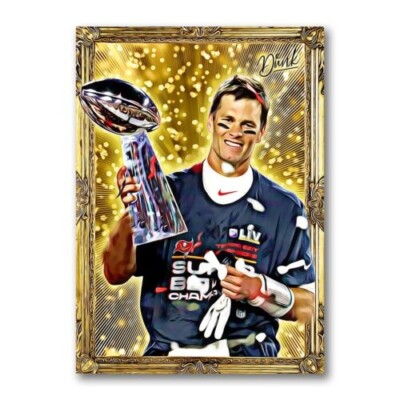 TOM BRADY NEP ORIGINAL PRINT GOLD GETTER 26/30 ART SKETCH CARD ARTIST SIGNED