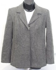 Vintage Jordan & Cole Womens Gray Wool Zip Jacket Coat Blazer Made in USA Medium