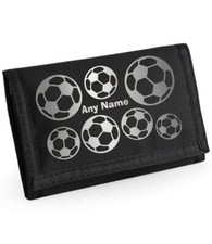 Football Multi Print Personalised Boys Kids Ripper Wallet With Coin Holder Gift