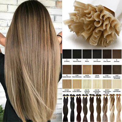 Nail U Tip Pre Bonded Keratin Fusion 100% Real Remy Human Hair Extensions Blonde