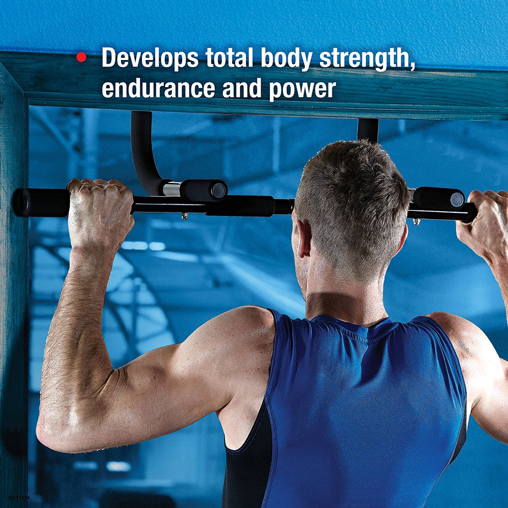 SPRI Steel Pull-Up Bar, Adjustable for Doorways up to 32 Inches