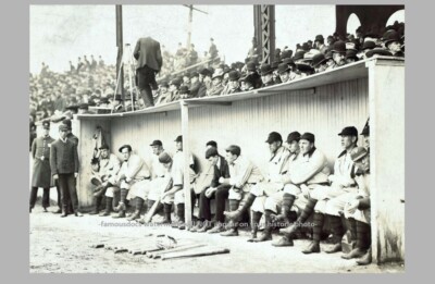 1903 First World Series Game PHOTO Pirates Team Honus Wagner Dugout