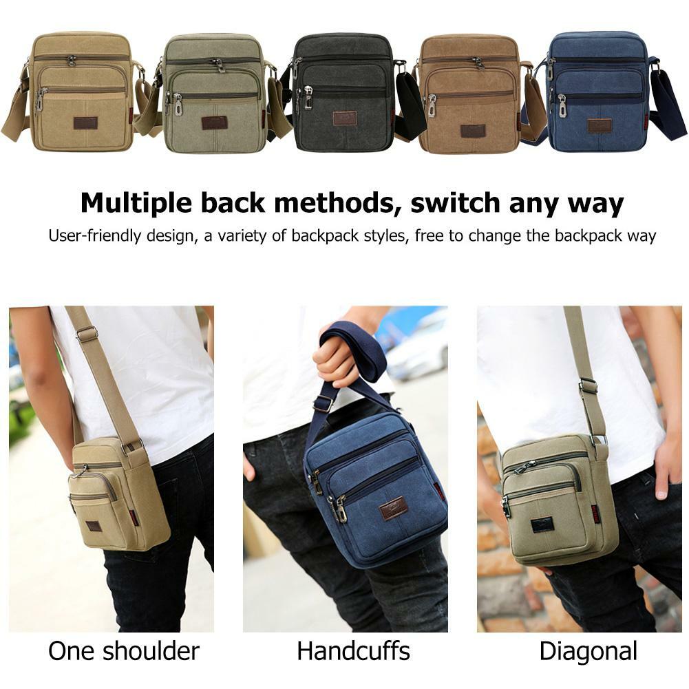 Canvas Male Changing Bag Canvas Crossbody Shoulder Bag Men Zipper