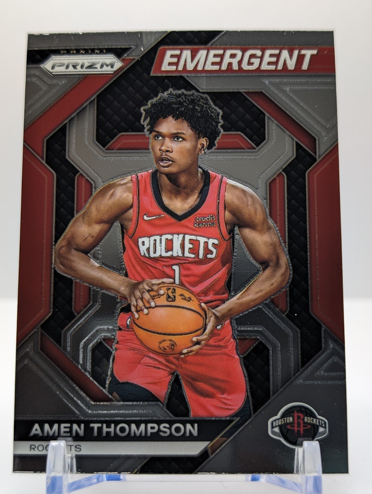2023-24 Prizm Basketball Amen Thompson Rookie RC Emergent Base #13 Rockets