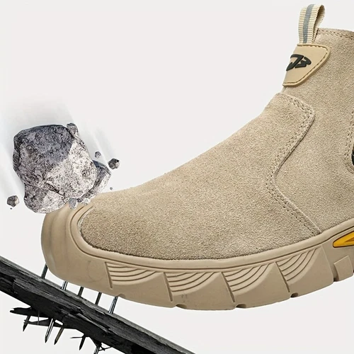 Herren Stahlkappe Arbeit Sicherheitsstiefel Rindsspaltleder Obermaterial Schweißen Funkenfrei - Bild 16 von 18