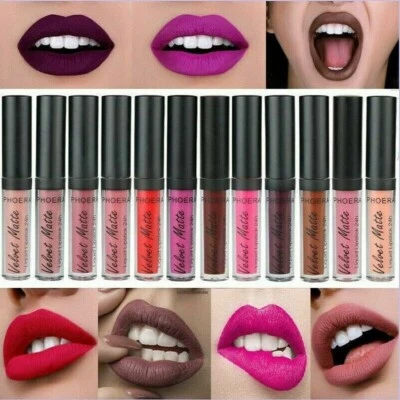 PHOERA Liquid Lipstick Christmas Velvet Matte Long Lasting Waterproof 12 Colors