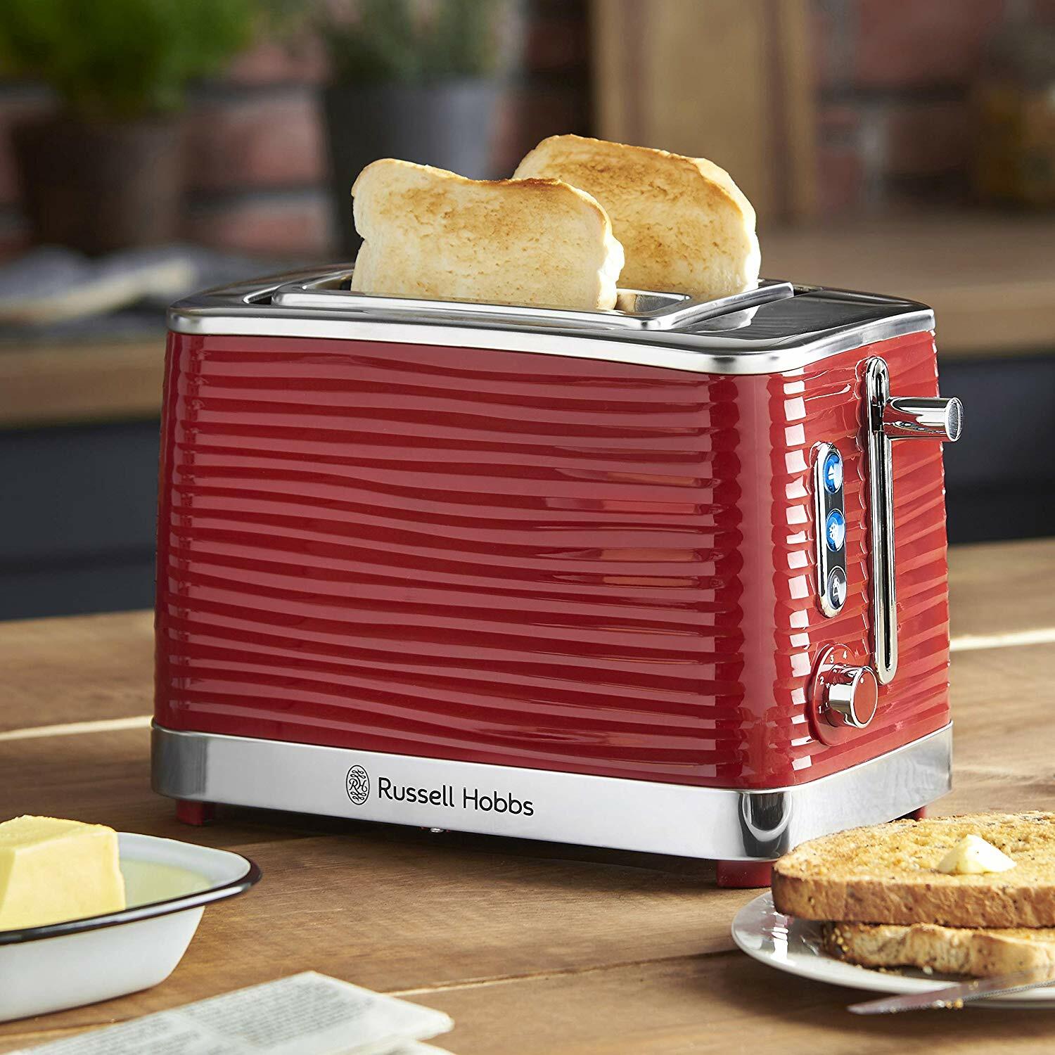Inspire Red Toaster, Russell Hobbs 24372 2 Slice High Gloss Finish