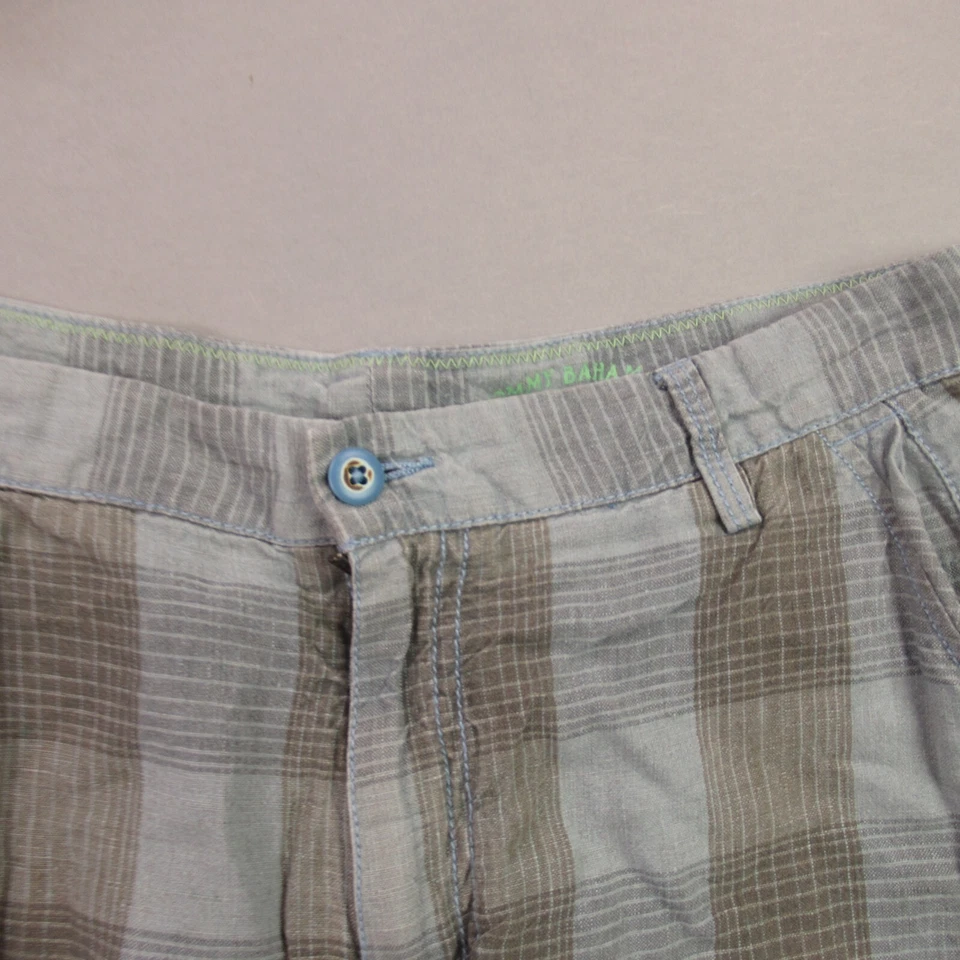 Tommy Bahama Shorts Mens 38 Linen Pockets Cargo Relaxed Fit Outdoors Plaid - Image 2 of 4