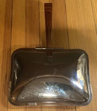 Irvinware Silent Butler Crumb Catcher Wood Handle Chrome Griffin Lion Crown USA