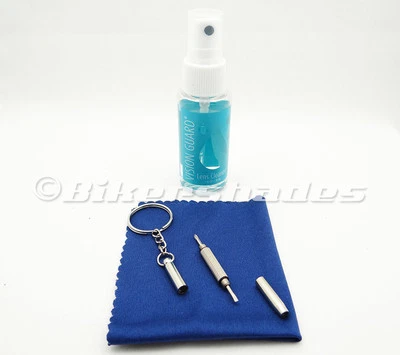 BIKERARMOUR Sunglass LensCleaner Eyeglass Repair Kit Screwdriver Set Keychain Glasses Fix