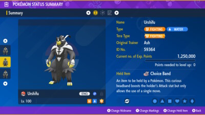 Pokemon Scarlet and Violet  6IV Best Stats Kubfu Urshifu Forms Pokémon Home