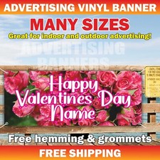 Happy Valentine  s Day Custom Name Advertising Banner Vinyl Mesh Sign Gift