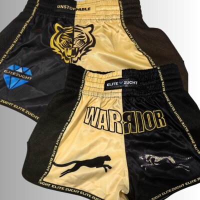 WARRIOR Gold Champion Muay Thai Shorts PREMIUM Box Hose Kickboxen GYM Boxen MMA